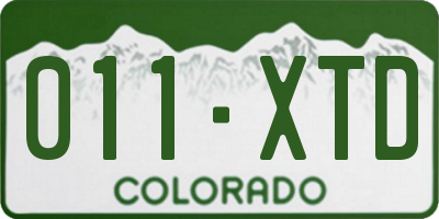 CO license plate 011XTD