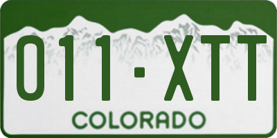 CO license plate 011XTT