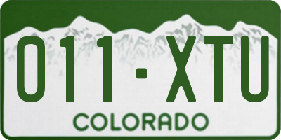 CO license plate 011XTU
