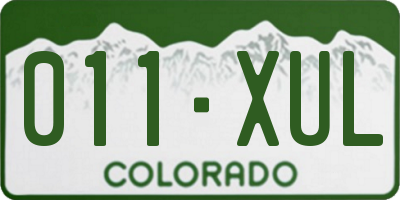 CO license plate 011XUL