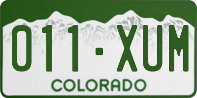 CO license plate 011XUM