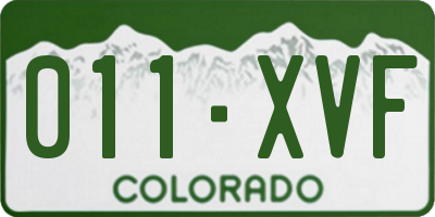 CO license plate 011XVF