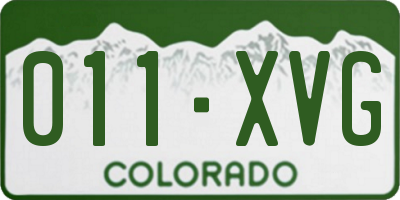 CO license plate 011XVG