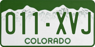 CO license plate 011XVJ