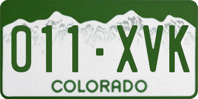 CO license plate 011XVK