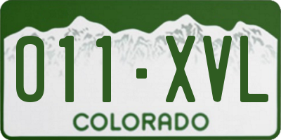 CO license plate 011XVL