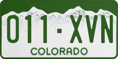 CO license plate 011XVN