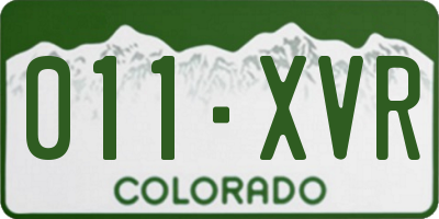 CO license plate 011XVR