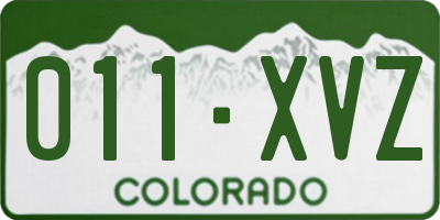 CO license plate 011XVZ