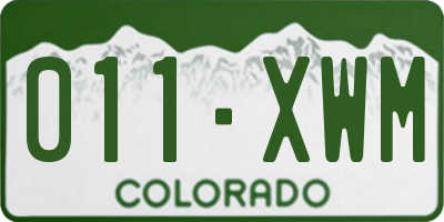 CO license plate 011XWM