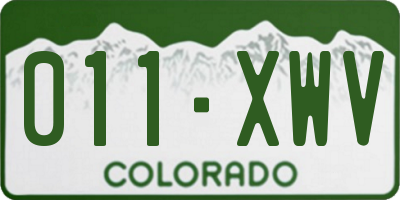CO license plate 011XWV
