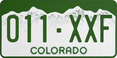 CO license plate 011XXF