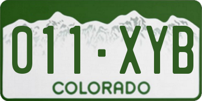 CO license plate 011XYB