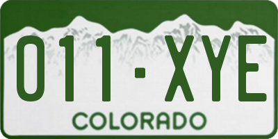 CO license plate 011XYE