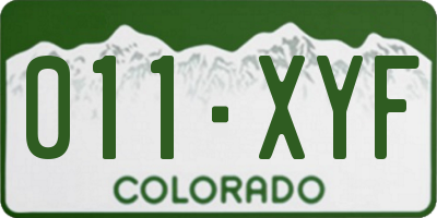 CO license plate 011XYF