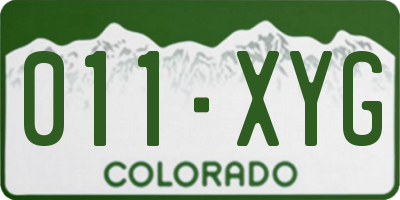 CO license plate 011XYG