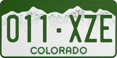 CO license plate 011XZE