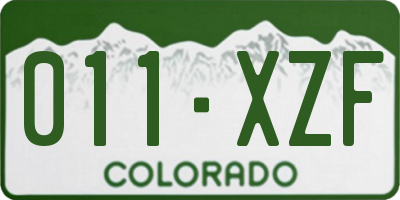 CO license plate 011XZF