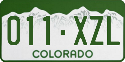 CO license plate 011XZL
