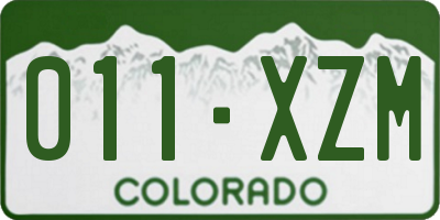 CO license plate 011XZM