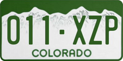 CO license plate 011XZP