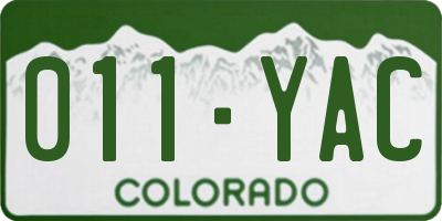 CO license plate 011YAC