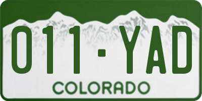 CO license plate 011YAD