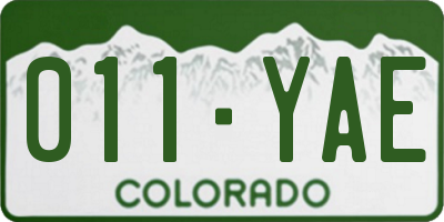 CO license plate 011YAE