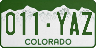 CO license plate 011YAZ