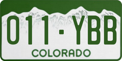 CO license plate 011YBB