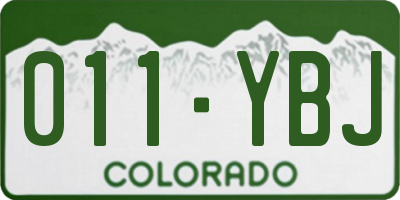 CO license plate 011YBJ