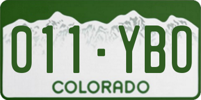 CO license plate 011YBO