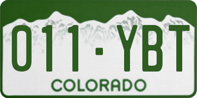 CO license plate 011YBT