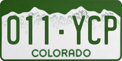 CO license plate 011YCP