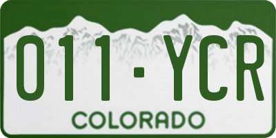 CO license plate 011YCR