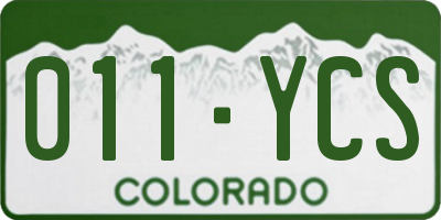 CO license plate 011YCS