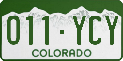 CO license plate 011YCY