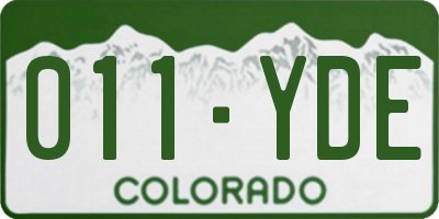 CO license plate 011YDE