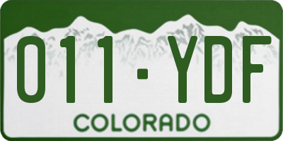CO license plate 011YDF