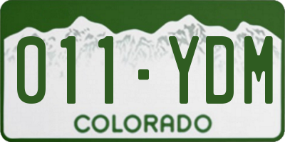 CO license plate 011YDM