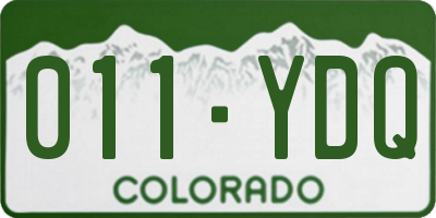 CO license plate 011YDQ