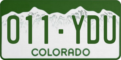 CO license plate 011YDU