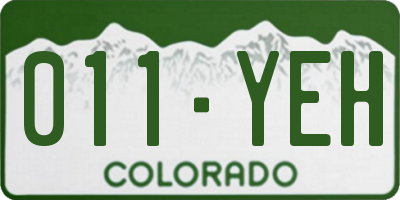 CO license plate 011YEH
