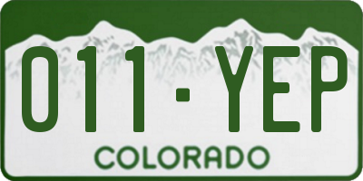 CO license plate 011YEP