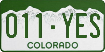 CO license plate 011YES