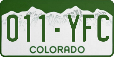 CO license plate 011YFC