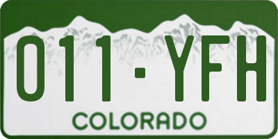CO license plate 011YFH