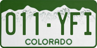 CO license plate 011YFI