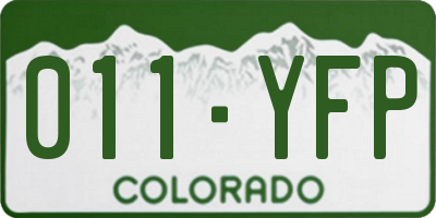 CO license plate 011YFP