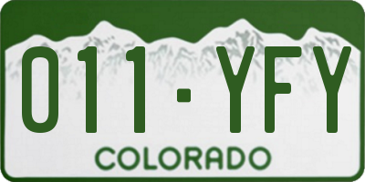 CO license plate 011YFY